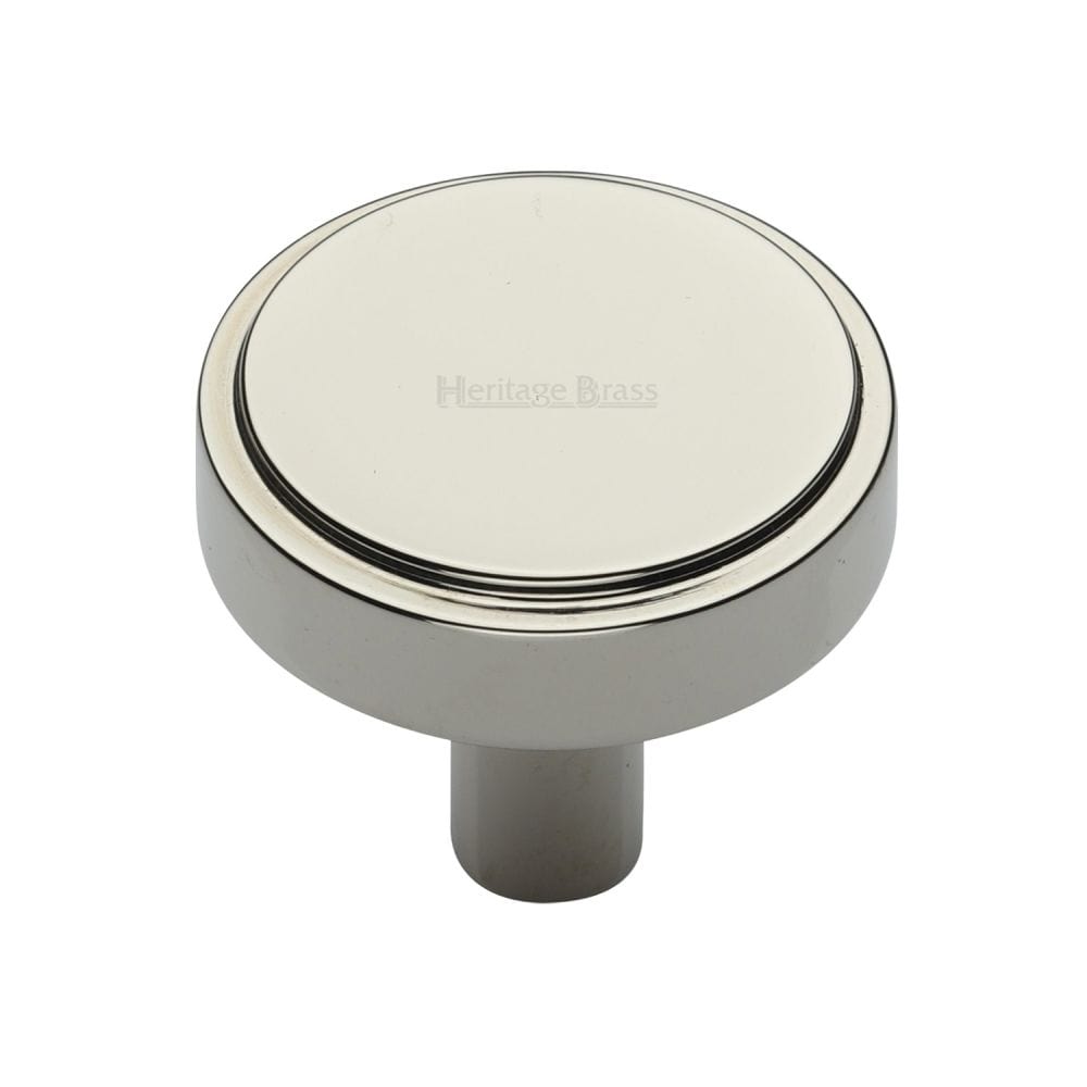 Heritage Brass Cabinet Hardware Polished Nickel / Cabinet Knobs / 38mm Dia. Heritage Brass - Cabinet Knob Stepped Disc Design 38mm Polished Nickel Finish