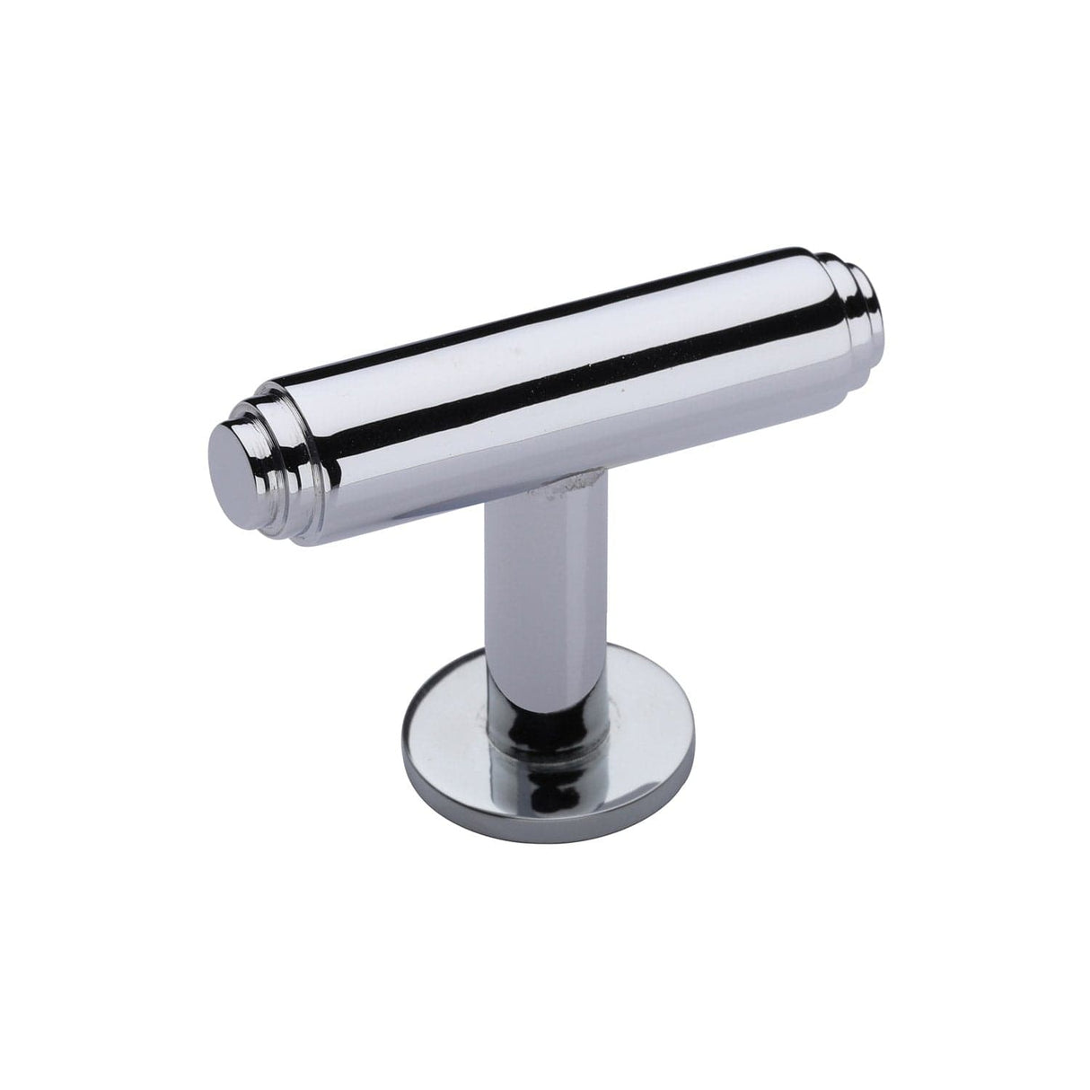 Heritage Brass Cabinet Hardware Polished Chrome / Cabinet T-Pulls / 45mm Dia. Heritage Brass - Cabinet Knob Stepped T-Bar Design with Rose 45mm Polished Chrome Fi