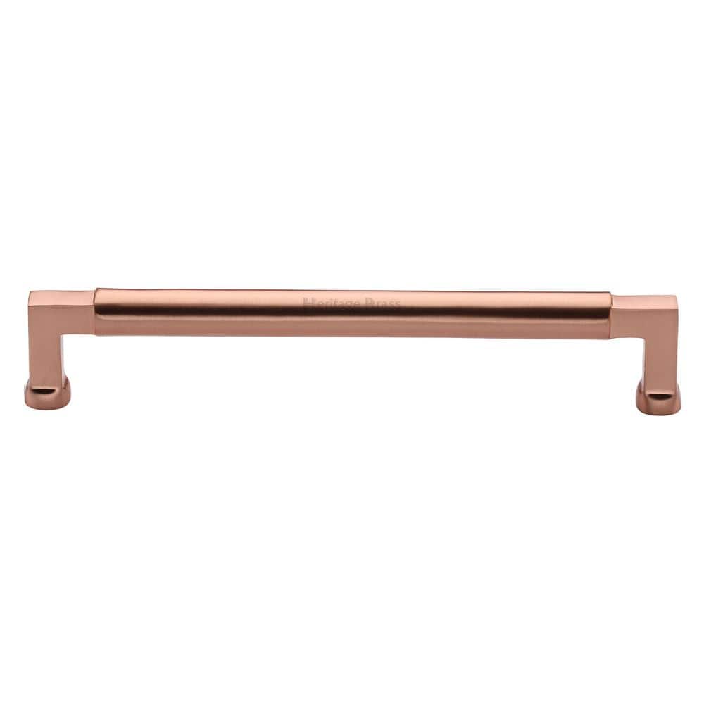 Heritage Brass Cabinet Hardware Satin Rose Gold / Cabinet Pull Handles / 203mm c/c Heritage Brass - Cabinet Pull Bauhaus Design 203mm CTC Satin Rose Gold Finish