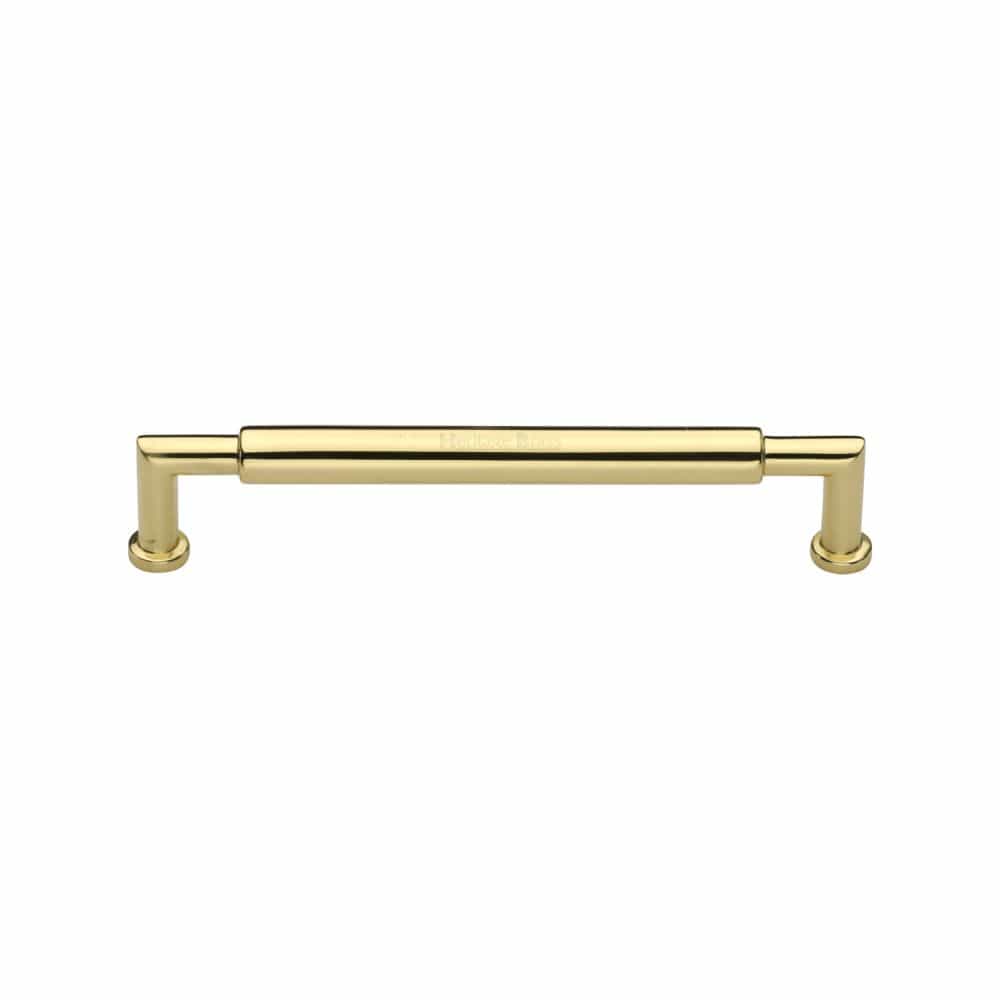 Heritage Brass Cabinet Hardware Polished Brass / Cabinet Pull Handles / 101mm c/c Heritage Brass - Cabinet Pull Bauhaus Round Design 101mm CTC Polished Brass Finish