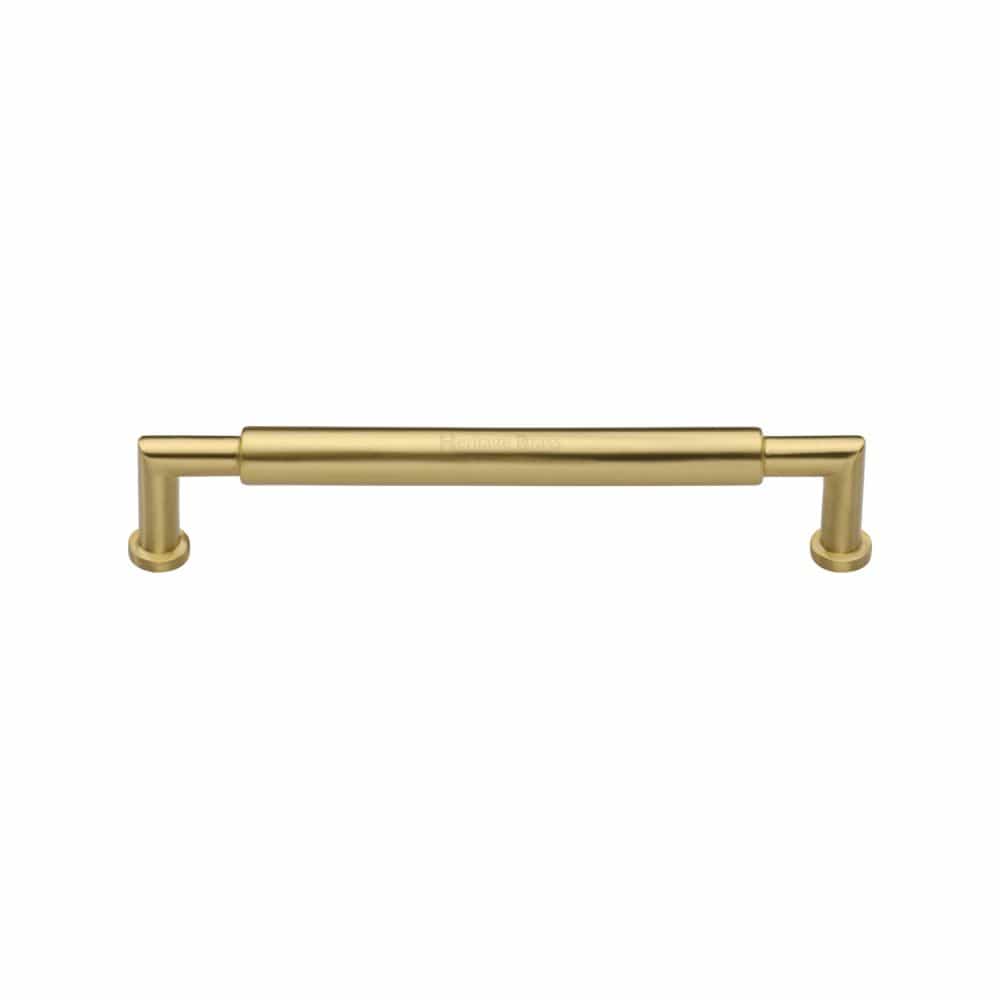 Heritage Brass Cabinet Hardware Satin Brass / Cabinet Pull Handles / 101mm c/c Heritage Brass - Cabinet Pull Bauhaus Round Design 101mm CTC Satin Brass Finish