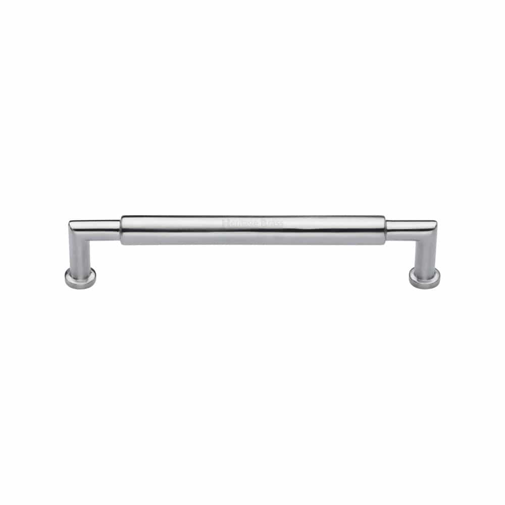 Heritage Brass Cabinet Hardware Satin Chrome / Cabinet Pull Handles / 101mm c/c Heritage Brass - Cabinet Pull Bauhaus Round Design 101mm CTC Satin Chrome Finish