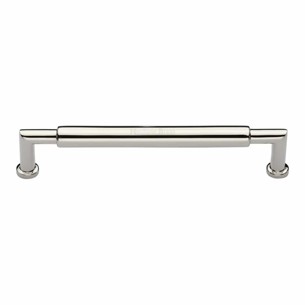 Heritage Brass Cabinet Hardware Polished Nickel / Cabinet Pull Handles / 203mm c/c Heritage Brass - Cabinet Pull Bauhaus Round Design 203mm CTC Polished Nickel Finish