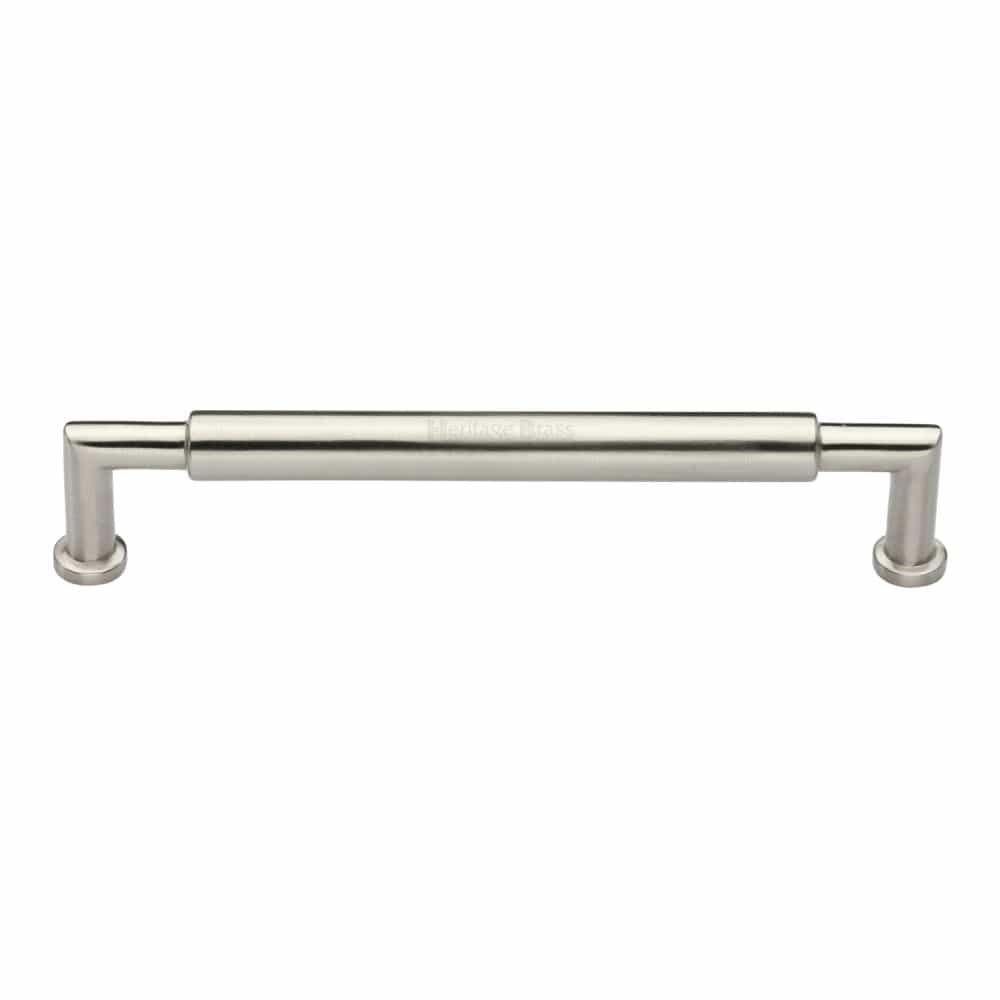 Heritage Brass Cabinet Hardware Satin Nickel / Cabinet Pull Handles / 203mm c/c Heritage Brass - Cabinet Pull Bauhaus Round Design 203mm CTC Satin Nickel Finish