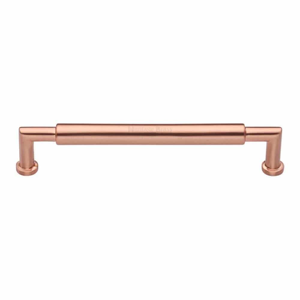 Heritage Brass Cabinet Hardware Satin Rose Gold / Cabinet Pull Handles / 203mm c/c Heritage Brass - Cabinet Pull Bauhaus Round Design 203mm CTC Satin Rose Gold Fini