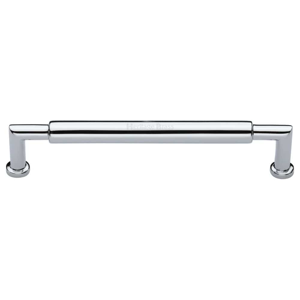 Heritage Brass Cabinet Hardware Polished Chrome / Cabinet Pull Handles / 254mm c/c Heritage Brass - Cabinet Pull Bauhaus Round Design 254mm CTC Polished Chrome Finish