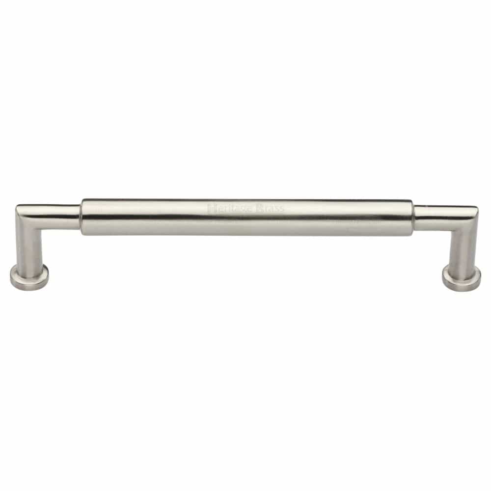 Heritage Brass Cabinet Hardware Satin Nickel / Cabinet Pull Handles / 254mm c/c Heritage Brass - Cabinet Pull Bauhaus Round Design 254mm CTC Satin Nickel Finish