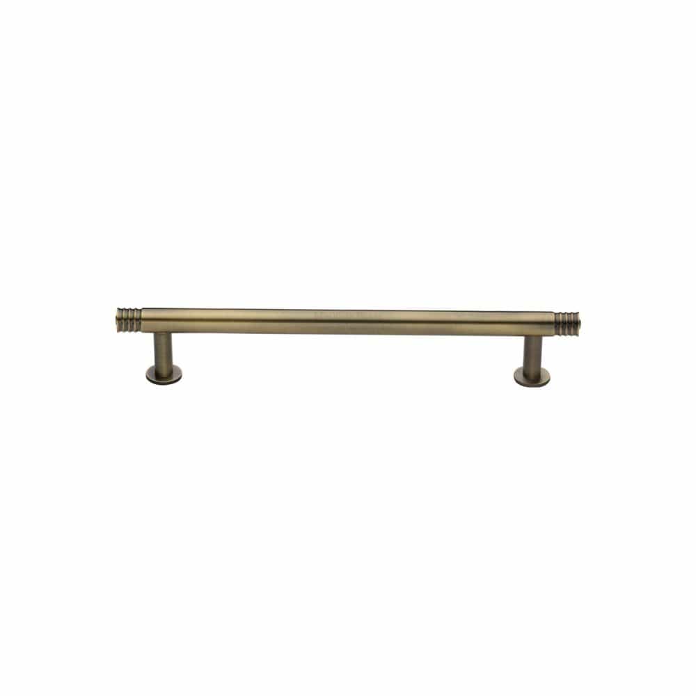 Heritage Brass Cabinet Hardware Antique Brass / Cabinet Pull Handles / 96mm c/c Heritage Brass - Cabinet Pull Contour Design with 16mm Rose 96mm CTC Antique Brass