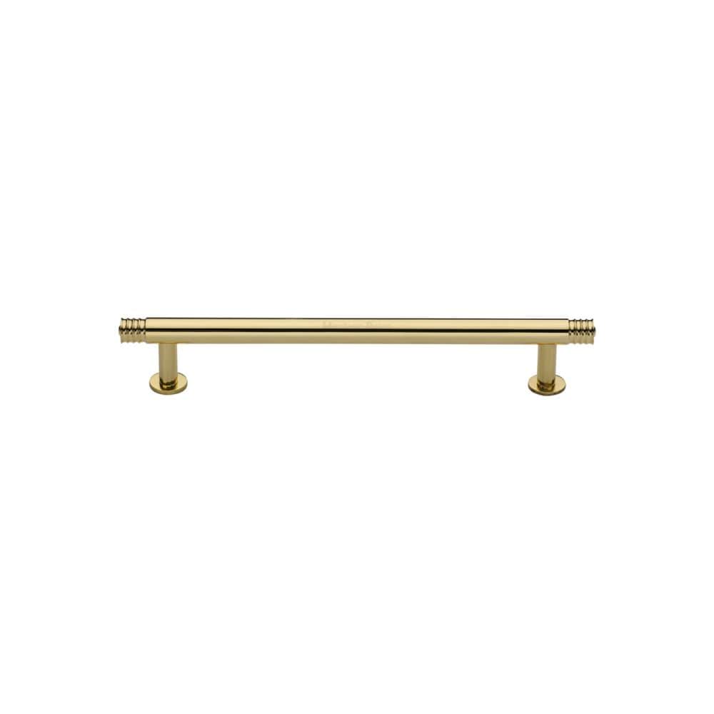 Heritage Brass Cabinet Hardware Polished Brass / Cabinet Pull Handles / 96mm c/c Heritage Brass - Cabinet Pull Contour Design with 16mm Rose 96mm CTC Polished Brass