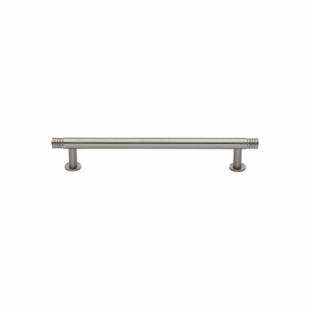 Heritage Brass Cabinet Hardware Satin Nickel / Cabinet Pull Handles / 96mm c/c Heritage Brass - Cabinet Pull Contour Design with 16mm Rose 96mm CTC Satin Nickel