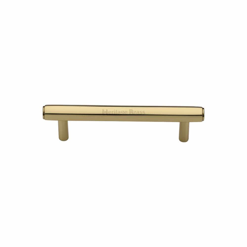 Heritage Brass Cabinet Hardware Polished Brass / Cabinet Pull Handles / 96mm c/c Heritage Brass - Cabinet Pull Hexagon Design 96mm CTC Polished Brass Finish