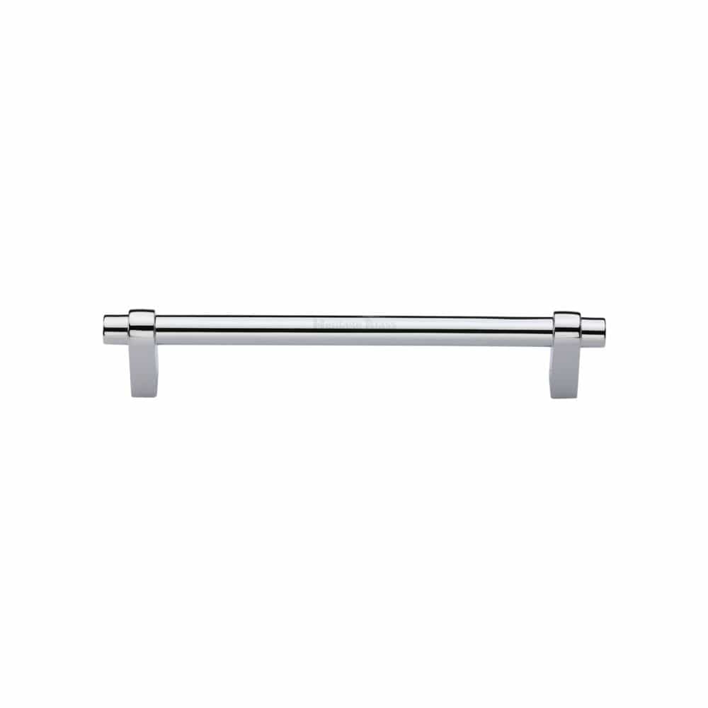 Heritage Brass Cabinet Hardware Polished Chrome / Cabinet Pull Handles / 128mm c/c Heritage Brass - Cabinet Pull Industrial Design 128mm CTC Polished Chrome Finish