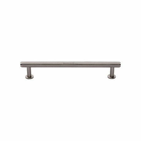 Heritage Brass Cabinet Hardware Satin Nickel / Cabinet Pull Handles / 128mm c/c Heritage Brass - Cabinet Pull Knurled Design with Rose 128mm CTC Satin Nickel Fin
