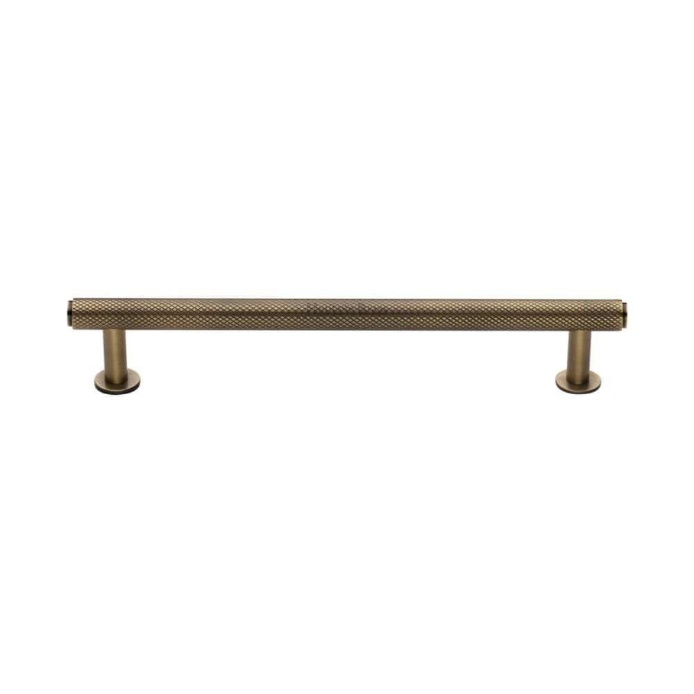 Heritage Brass Cabinet Hardware Antique Brass / Cabinet Pull Handles / 160mm c/c Heritage Brass - Cabinet Pull Knurled Design with Rose 160mm CTC Antique Brass Fini