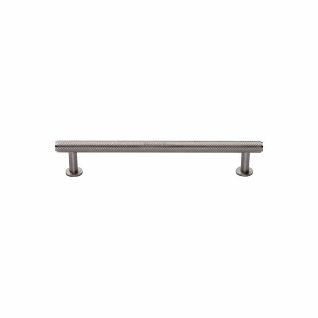 Heritage Brass Cabinet Hardware Satin Nickel / Cabinet Pull Handles / 96mm c/c Heritage Brass - Cabinet Pull Knurled Design with Rose 96mm CTC Satin Nickel Fini