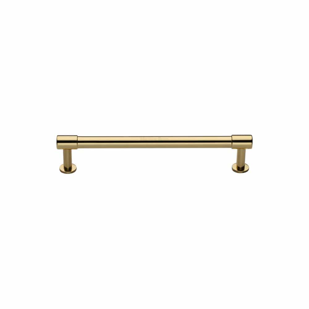 Heritage Brass Cabinet Hardware Polished Brass / Cabinet Pull Handles / 96mm c/c Heritage Brass - Cabinet Pull Phoenix Design with 16mm Rose 96mm CTC Polished Brass