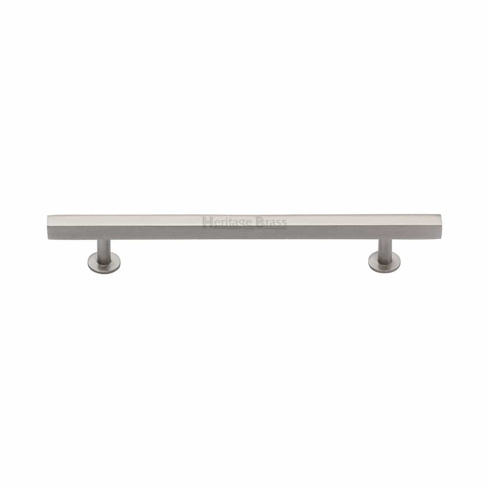Heritage Brass Cabinet Hardware Satin Nickel / Cabinet Pull Handles / 160mm c/c Heritage Brass - Cabinet Pull Square Design 160mm CTC Satin Nickel Finish