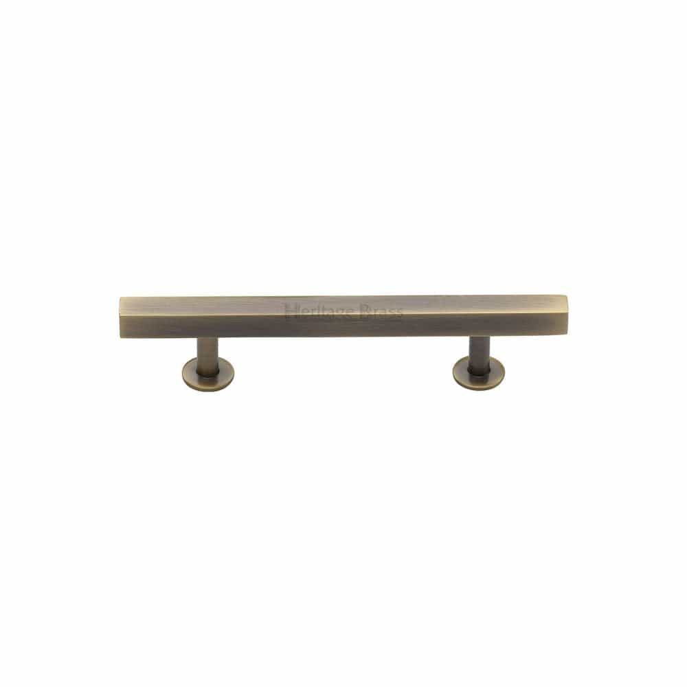 Heritage Brass Cabinet Hardware Antique Brass / Cabinet Pull Handles / 96mm c/c Heritage Brass - Cabinet Pull Square Design 96mm CTC Antique Brass Finish