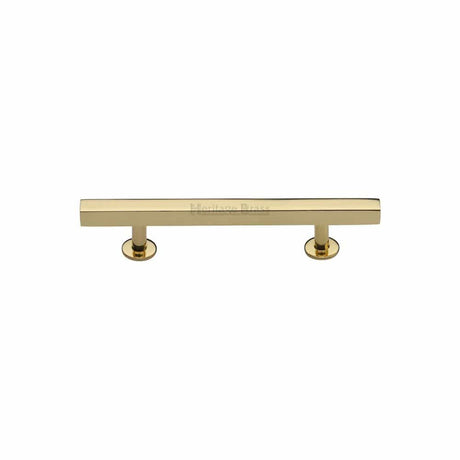 Heritage Brass Cabinet Hardware Polished Brass / Cabinet Pull Handles / 96mm c/c Heritage Brass - Cabinet Pull Square Design 96mm CTC Polished Brass Finish