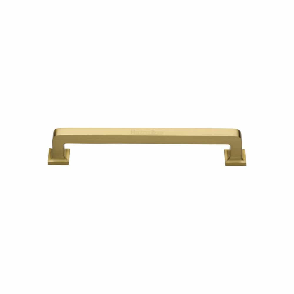 Heritage Brass Cabinet Hardware Satin Brass / Cabinet Pull Handles / 101mm c/c Heritage Brass - Cabinet Pull Square Vintage Design 101mm CTC Satin Brass Finish