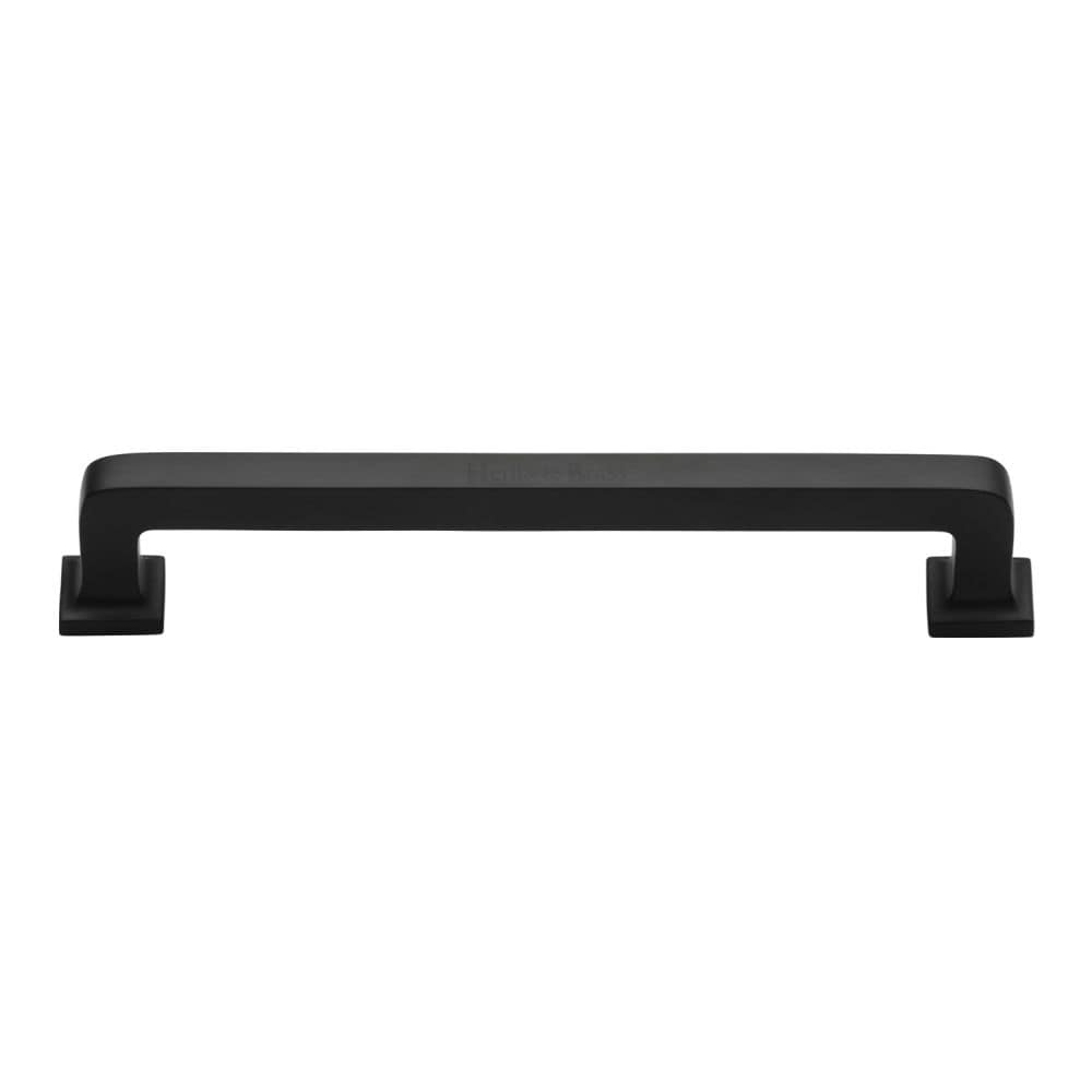 Heritage Brass Cabinet Hardware Matt Black / Cabinet Pull Handles / 203mm c/c Heritage Brass - Cabinet Pull Square Vintage Design 203mm CTC Matt Black Finish