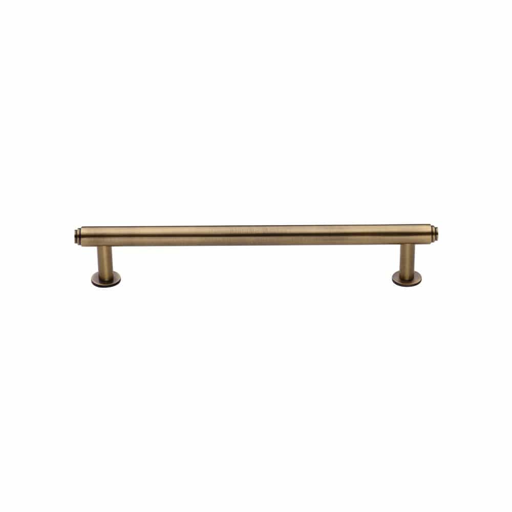 Heritage Brass Cabinet Hardware Antique Brass / Cabinet Pull Handles / 128mm c/c Heritage Brass - Cabinet Pull Step Design with 16mm Rose 128mm CTC Antique Brass Fi