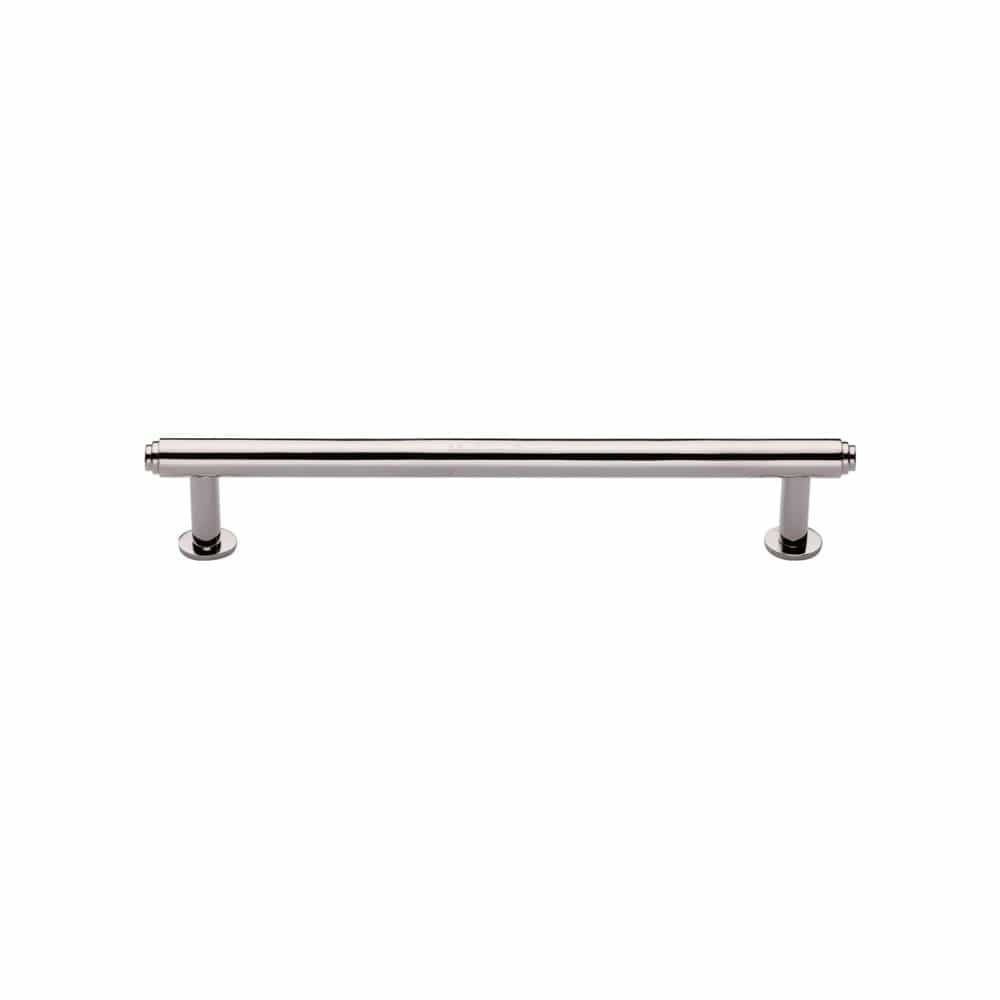 Heritage Brass Cabinet Hardware Polished Nickel / Cabinet Pull Handles / 128mm c/c Heritage Brass - Cabinet Pull Step Design with 16mm Rose 128mm CTC Polished Nickel F