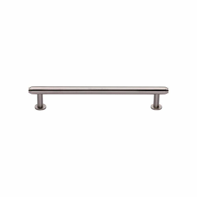 Heritage Brass Cabinet Hardware Satin Nickel / Cabinet Pull Handles / 128mm c/c Heritage Brass - Cabinet Pull Step Design with 16mm Rose 128mm CTC Satin Nickel F
