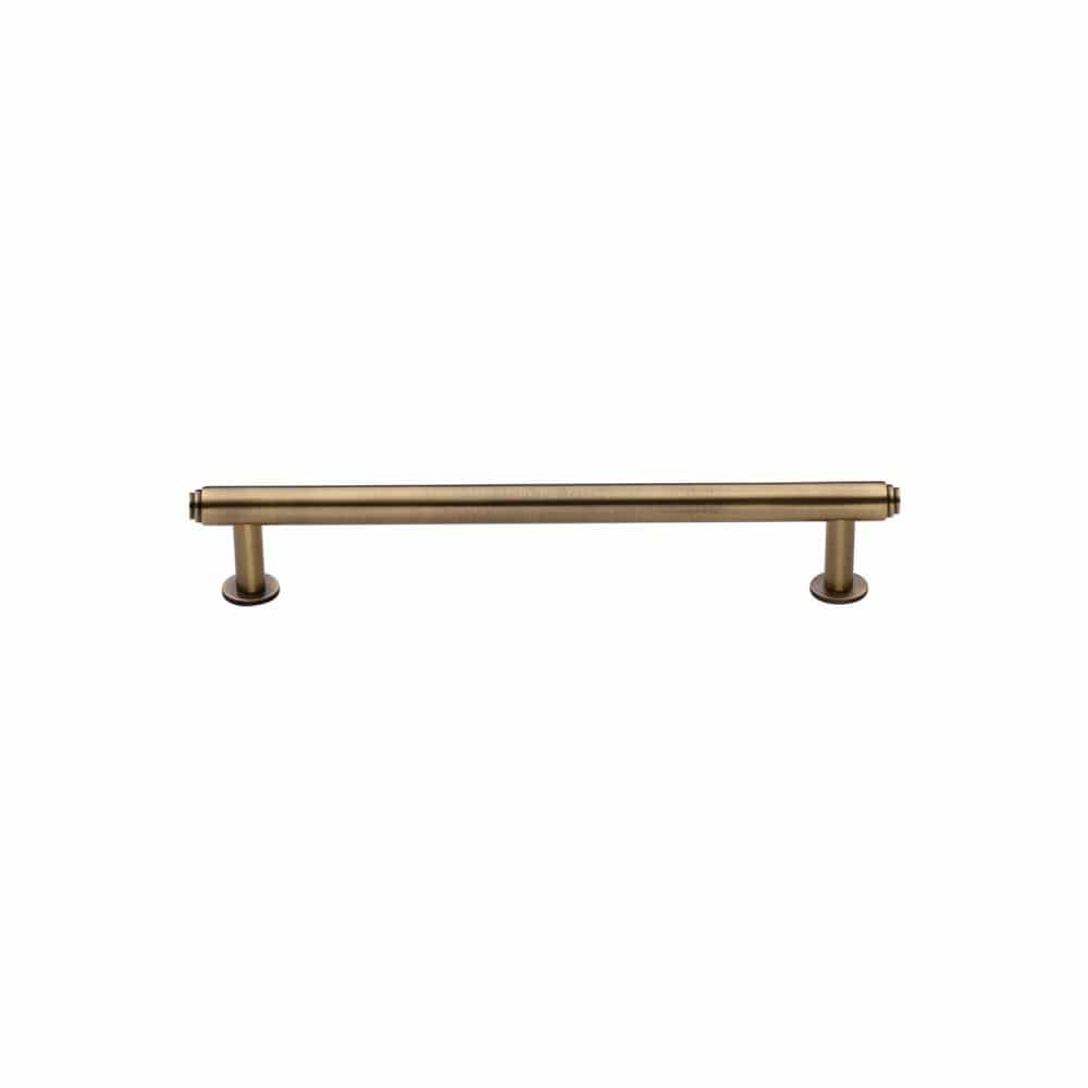 Heritage Brass Cabinet Hardware Antique Brass / Cabinet Pull Handles / 96mm c/c Heritage Brass - Cabinet Pull Step Design with 16mm Rose 96mm CTC Antique Brass Fin