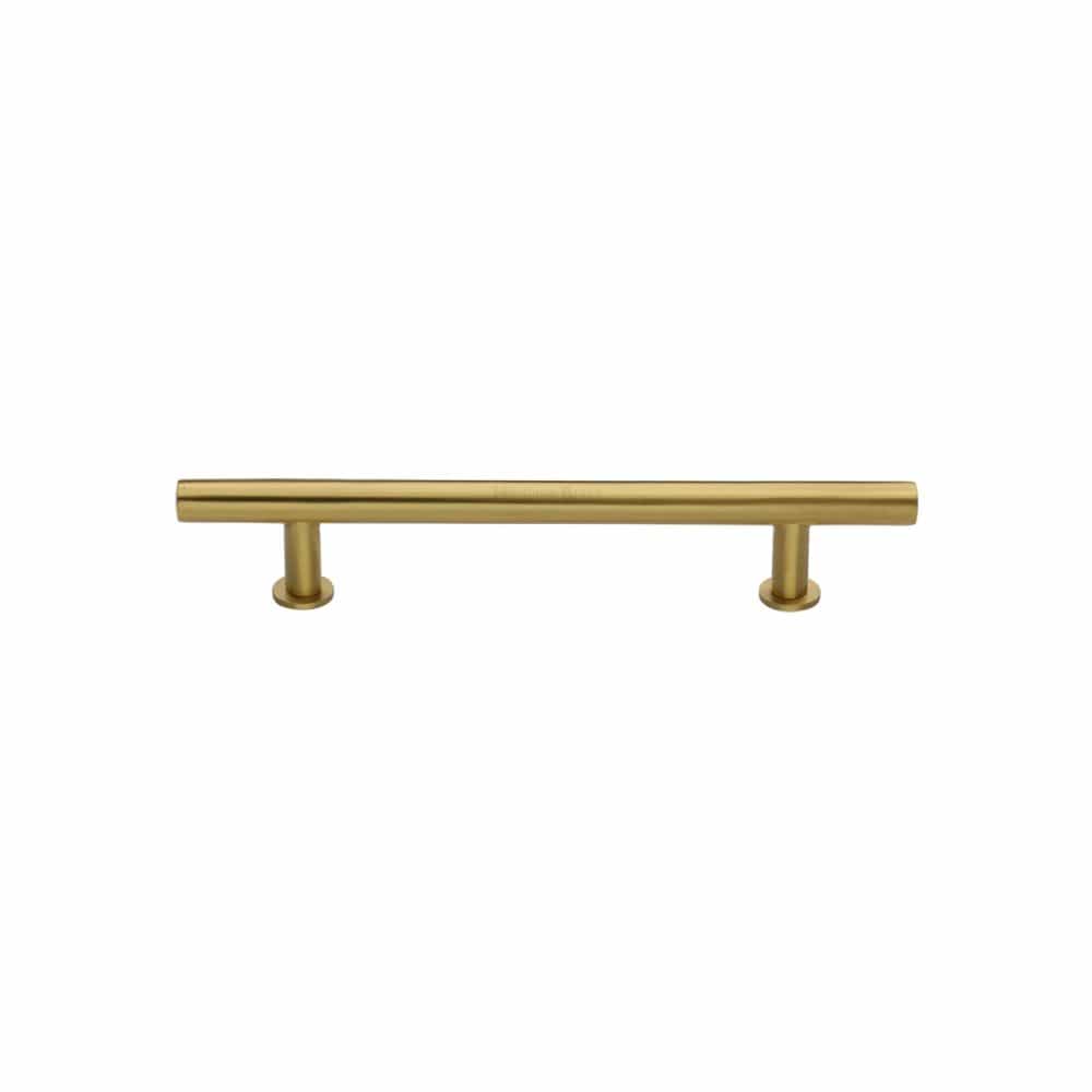 Heritage Brass Cabinet Hardware Satin Brass / Cabinet Pull Handles / 101mm c/c Heritage Brass - Cabinet Pull T-Bar Design with 16mm Rose 101mm CTC Satin Brass F
