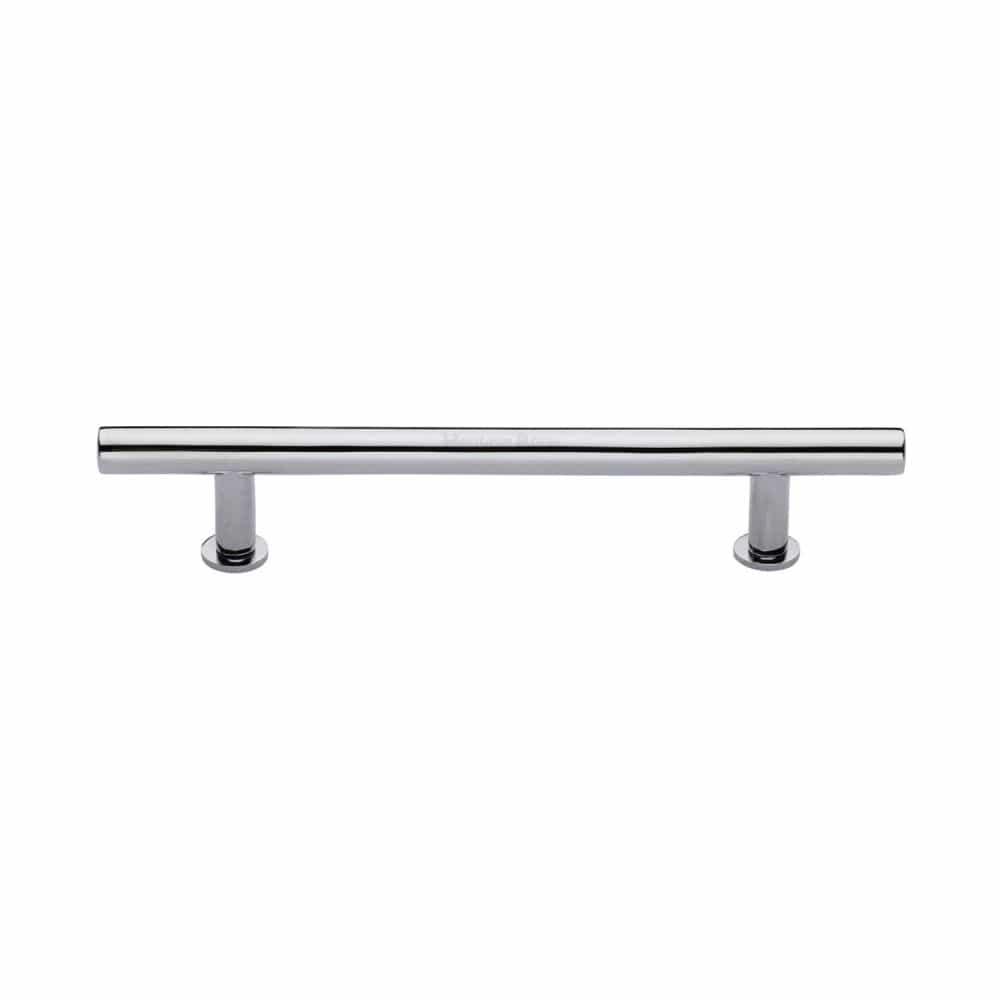 Heritage Brass Cabinet Hardware Polished Chrome / Cabinet Pull Handles / 160mm c/c Heritage Brass - Cabinet Pull T-Bar Design with 16mm Rose 160mm CTC Polished Chrome