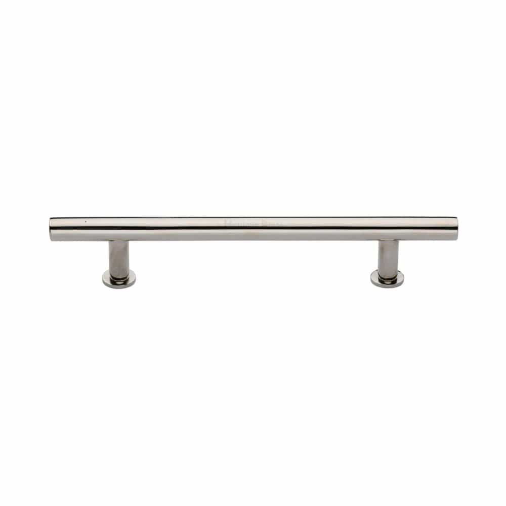 Heritage Brass Cabinet Hardware Polished Nickel / Cabinet Pull Handles / 160mm c/c Heritage Brass - Cabinet Pull T-Bar Design with 16mm Rose 160mm CTC Polished Nickel