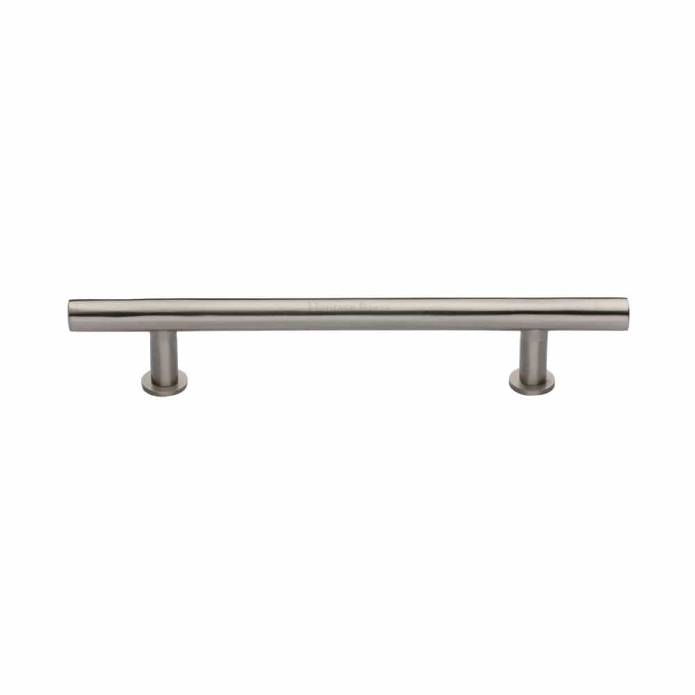 Heritage Brass Cabinet Hardware Satin Nickel / Cabinet Pull Handles / 160mm c/c Heritage Brass - Cabinet Pull T-Bar Design with 16mm Rose 160mm CTC Satin Nickel