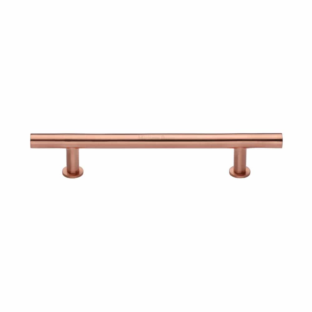 Heritage Brass Cabinet Hardware Satin Rose Gold / Cabinet Pull Handles / 160mm c/c Heritage Brass - Cabinet Pull T-Bar Design with 16mm Rose 160mm CTC Satin Rose Go