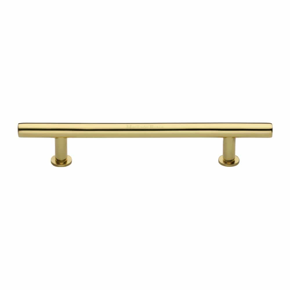 Heritage Brass Cabinet Hardware Polished Brass / Cabinet Pull Handles / 203mm c/c Heritage Brass - Cabinet Pull T-Bar Design with 16mm Rose 203mm CTC Polished Brass F