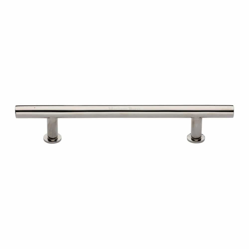 Heritage Brass Cabinet Hardware Polished Nickel / Cabinet Pull Handles / 203mm c/c Heritage Brass - Cabinet Pull T-Bar Design with 16mm Rose 203mm CTC Polished Nickel