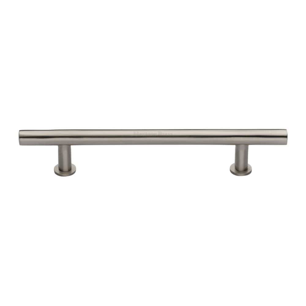 Heritage Brass Cabinet Hardware Satin Nickel / Cabinet Pull Handles / 203mm c/c Heritage Brass - Cabinet Pull T-Bar Design with 16mm Rose 203mm CTC Satin Nickel