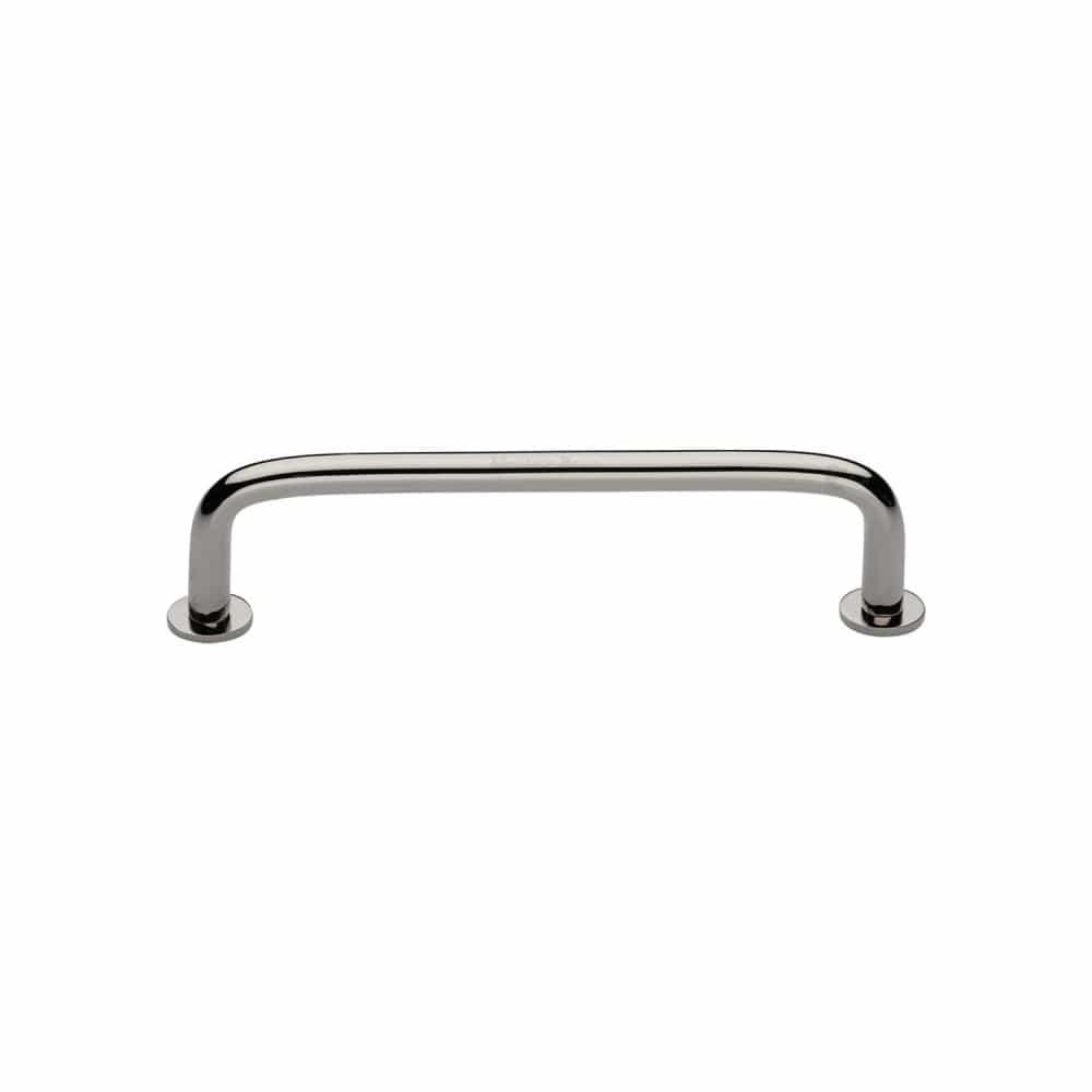 Heritage Brass Cabinet Hardware Polished Nickel / Cabinet Pull Handles / 96mm c/c Heritage Brass - Cabinet Pull Wire Design with 16mm Rose 96mm CTC Polished Nickel Fi