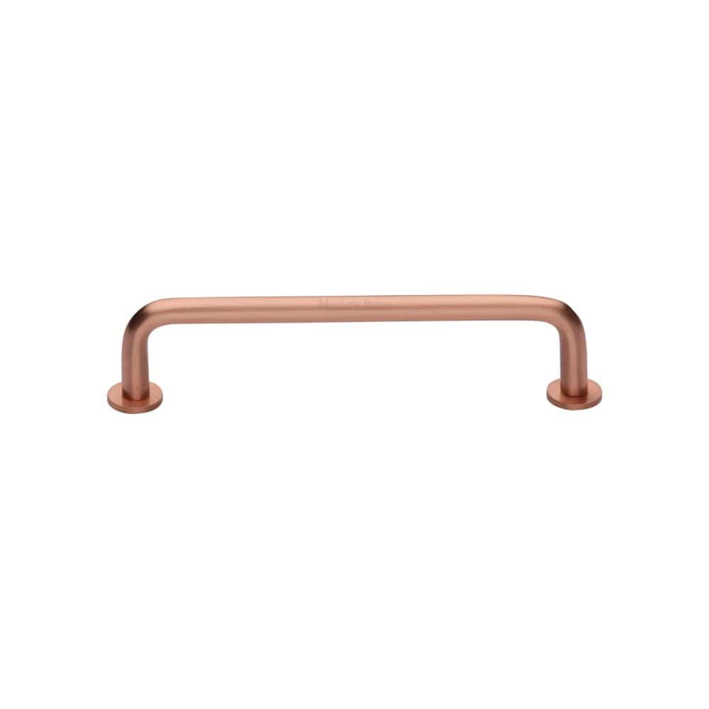 Heritage Brass Cabinet Hardware Satin Rose Gold / Cabinet Pull Handles / 96mm c/c Heritage Brass - Cabinet Pull Wire Design with 16mm Rose 96mm CTC Satin Rose Gold