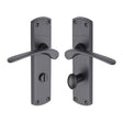 Heritage Brass Door Furniture Matt Black / Bathroom Lock Handles Heritage Brass - Door Handle for Bathroom Diplomat Design Matt Black finish