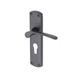 Heritage Brass Door Furniture Matt Black / Euro Profile Lock Handles Heritage Brass - Door Handle for Euro Profile Plate Diplomat Design Matt Black finish