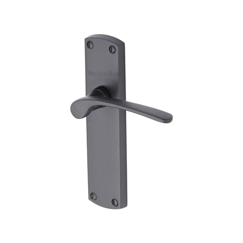 Heritage Brass Door Furniture Matt Black / Latch Handles Heritage Brass - Door Handle Lever Latch Diplomat Design Matt Black finish