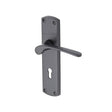 Heritage Brass Door Furniture Matt Black / Std. Lock Handles Heritage Brass - Door Handle Lever Lock Diplomat Design Matt Black finish
