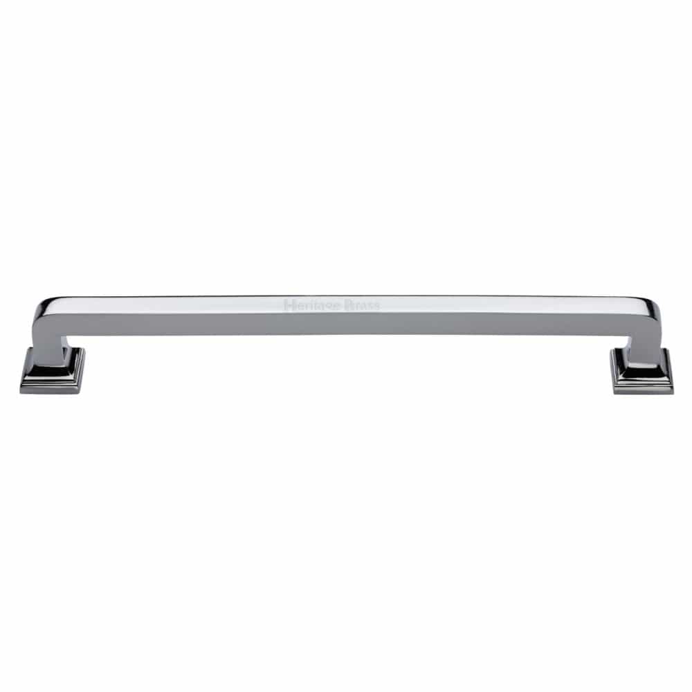 Heritage Brass Door Furniture Polished Chrome / Pull Handles (Bolt Through) Heritage Brass - Door Pull Handle Square Vintage Design 490mm Polished Chrome Finish