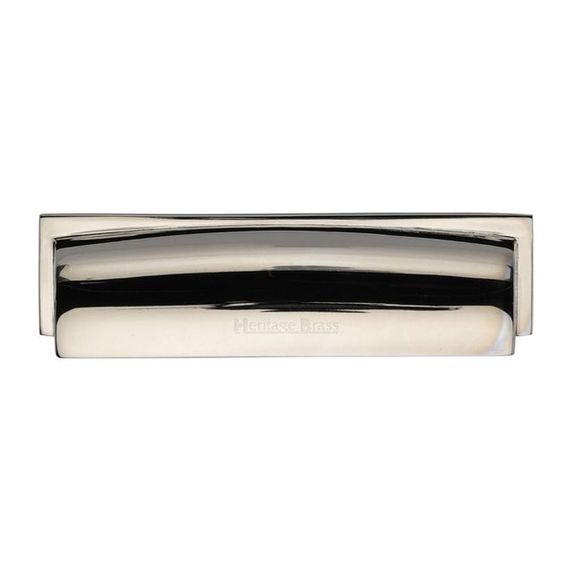 Heritage Brass Cabinet Hardware Polished Nickel / Cabinet Cup Pulls / 152mm c/c Heritage Brass - Drawer Cup Pull Shropshire Design 152mm CTC Polished Nickel Finish