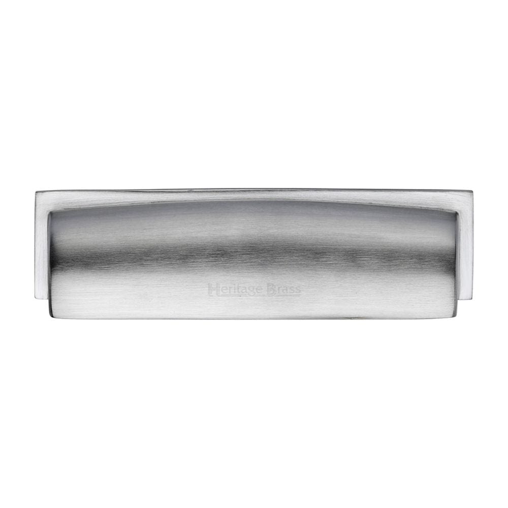 Heritage Brass Cabinet Hardware Satin Chrome / Cabinet Cup Pulls / 152mm c/c Heritage Brass - Drawer Cup Pull Shropshire Design 152mm CTC Satin Chrome Finish