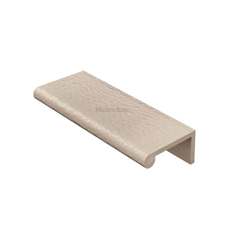 Heritage Brass Cabinet Hardware Satin Nickel / Edge Pull Heritage Brass - Edge Pull Cabinet Handle Hammered Design - 40mm Width - Satin Nickel