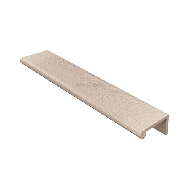 Heritage Brass Cabinet Hardware Satin Nickel / Edge Pull Heritage Brass - Edge Pull Cabinet Handle Hammered Design - 40mm Width - Satin Nickel