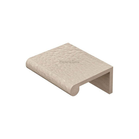 Heritage Brass Cabinet Hardware Satin Nickel / Edge Pull Heritage Brass - Edge Pull Cabinet Handle Hammered Design - 40mm Width - Satin Nickel