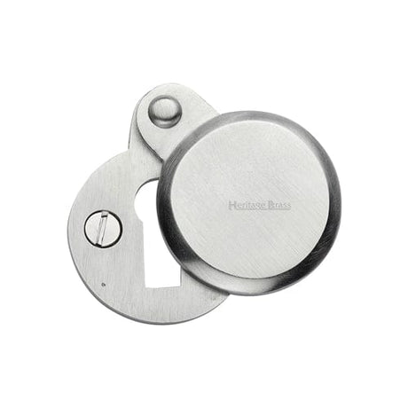 Heritage Brass Door Furniture Satin Chrome / Mortice Key Profile Escutcheons Heritage Brass - Heritage Brass Covered Keyhole Round - Satin Chrome